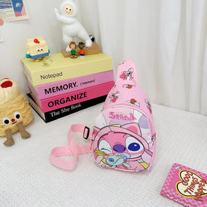 Stitch Anime Shoulder Bags Kawaii Fashion Chest Bag Travel Satchel Casual Portable Totes Backpacks Birthday Gifts For Boys Girls