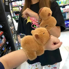 New Capybara Wristband Bracelet Kawaii Cartoon Plush Animal Capybara Clap Circle Cotton Doll Cute Children Toys Kids Funny Gifts