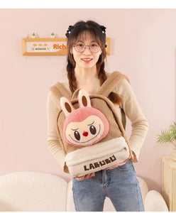 Labubu Cartoon Backpack Plush Bag Cute Lamb Wool Backpack Large Capacity Backpack Replica Package Classic Series Labubu
