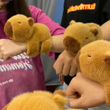 New Capybara Wristband Bracelet Kawaii Cartoon Plush Animal Capybara Clap Circle Cotton Doll Cute Children Toys Kids Funny Gifts