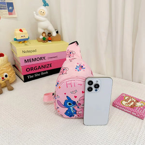 Stitch Anime Shoulder Bags Kawaii Fashion Chest Bag Travel Satchel Casual Portable Totes Backpacks Birthday Gifts For Boys Girls