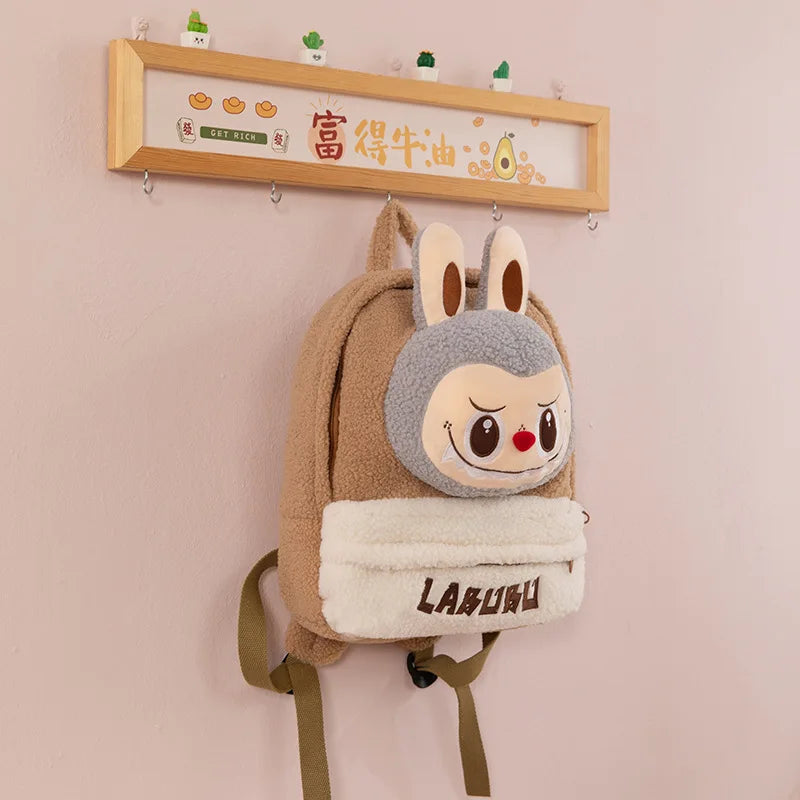 Labubu Cartoon Backpack Plush Bag Cute Lamb Wool Backpack Large Capacity Backpack Replica Package Classic Series Labubu