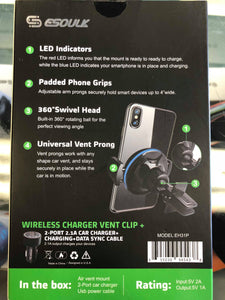  Esoulk Wireless Charger with Vent Clip Holder