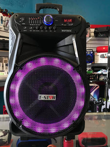 T-STAR 2919A WITH STAND BLUETOOTH Y KARAOKE📳 WOOFER 15" 8,000 Watts, 2 🎤🎤 INALAMBRICO, RECARGABLE
