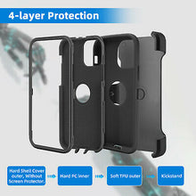 HEAVY DUTY CASE WITH RUGGED COVER
FOR ALL IPHONE'S WITH BELT CLIP STAND